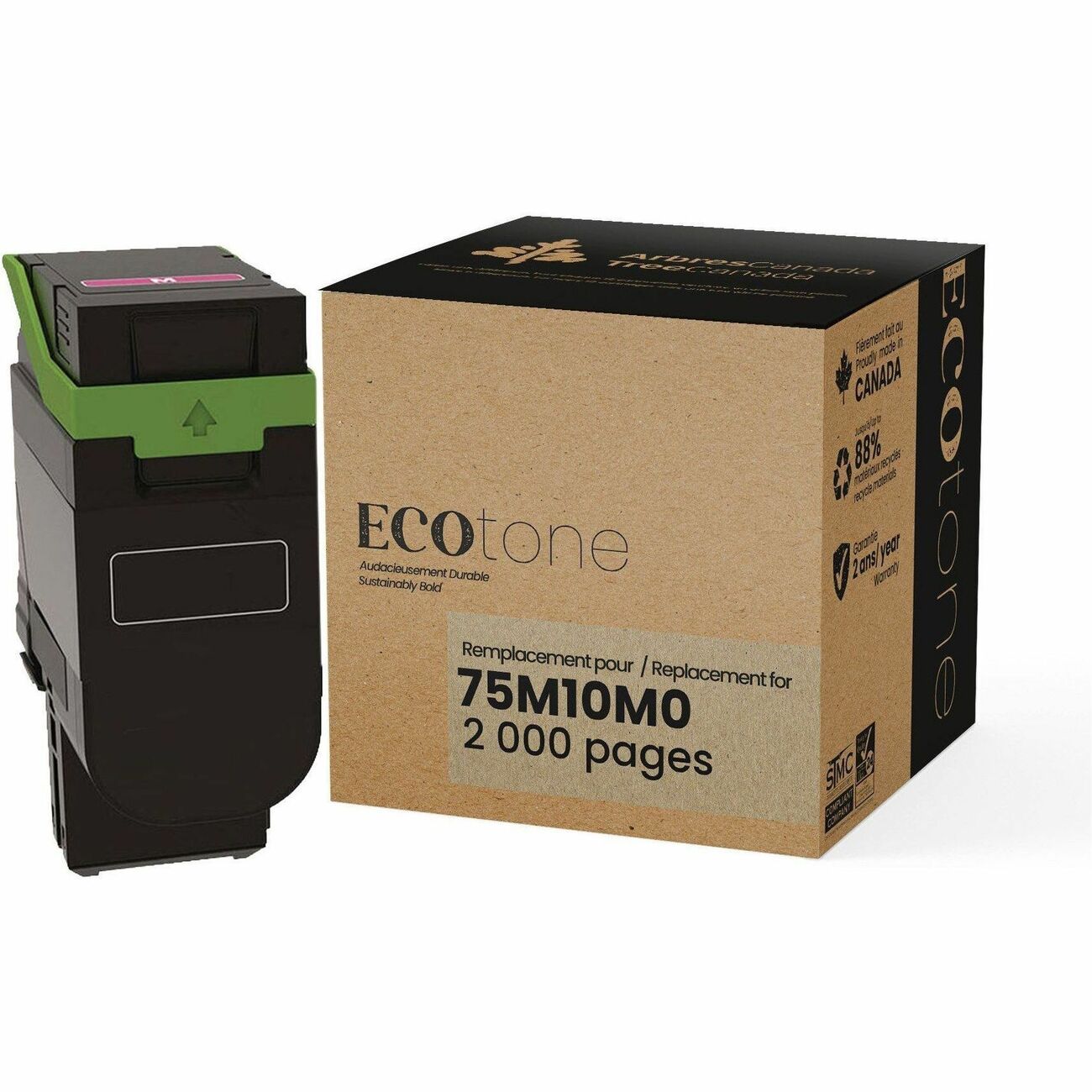 Cartouche de toner magenta remanuacturée pour Lexmark 75M10M0