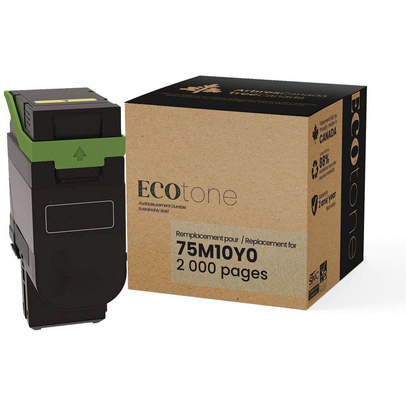 Ecotone RLEX75M10Y0 Cartouche de Toner Jaune Remise à Neuf