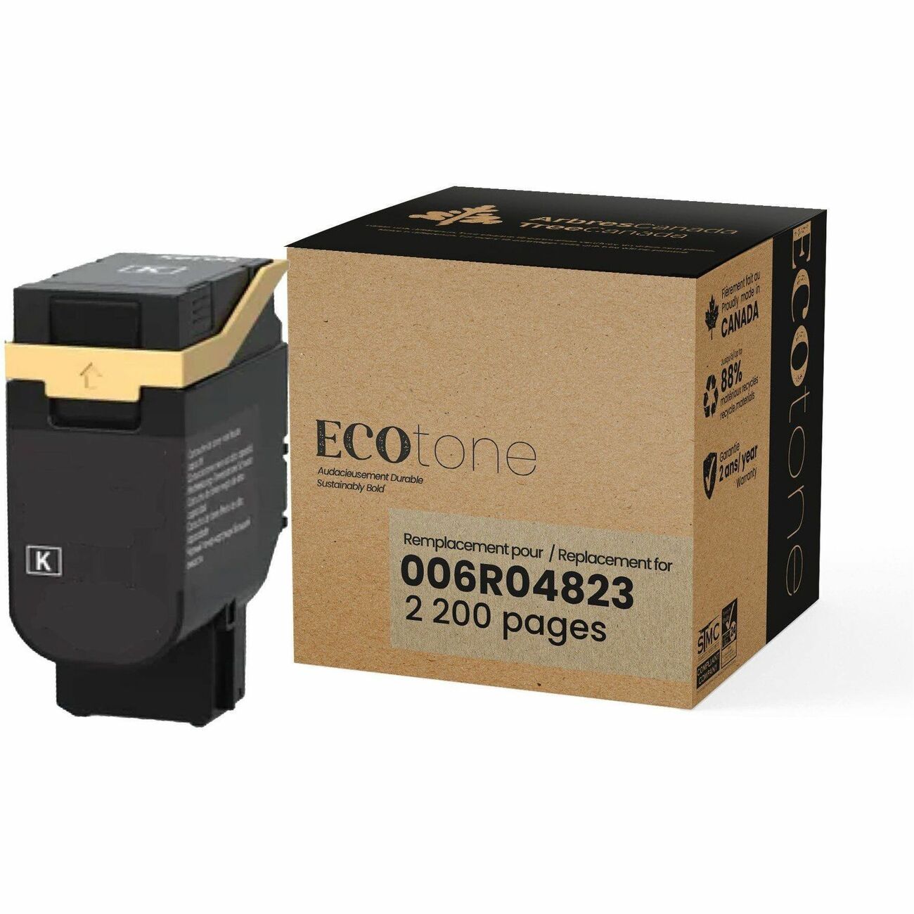 Ecotone RXE4823 Cartouche de toner noir réusinée pour Xerox