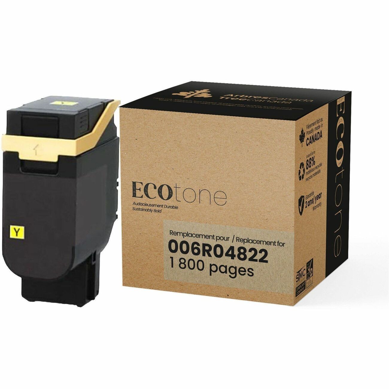 Ecotone RXE4822 Cartouche de Toner Laser Jaune Remanufacturisée