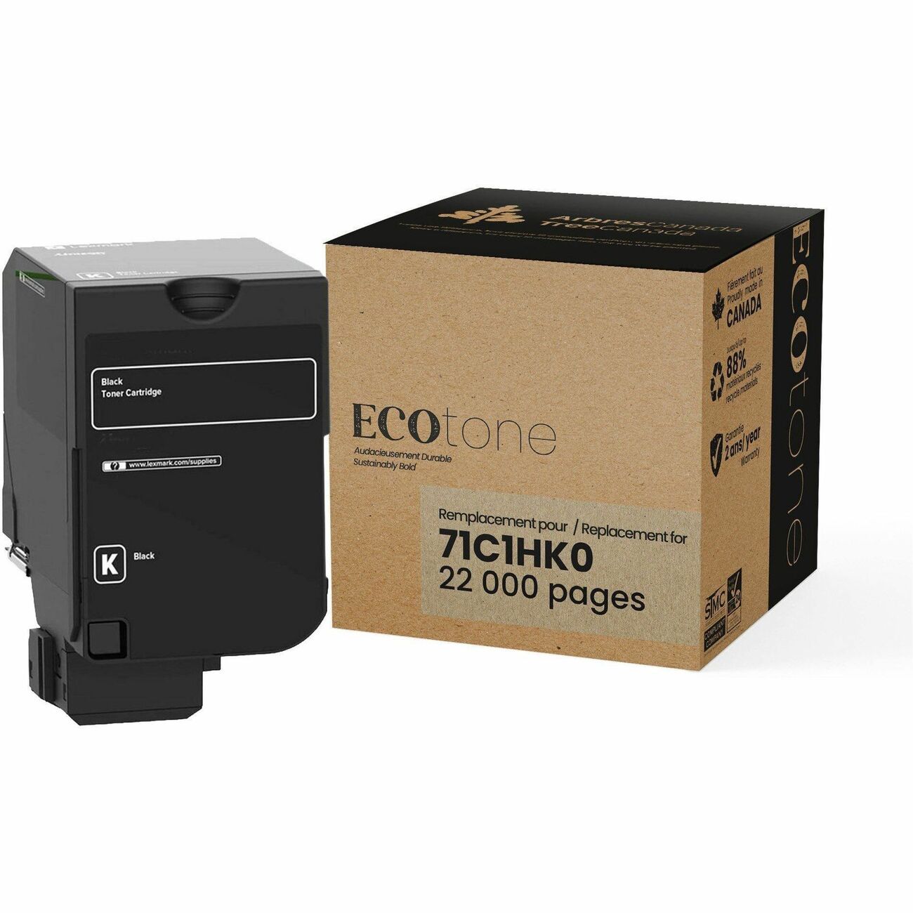 Cartouche de Toner Laser Remanufacturisée Noire pour Lexmark 71C1HK0