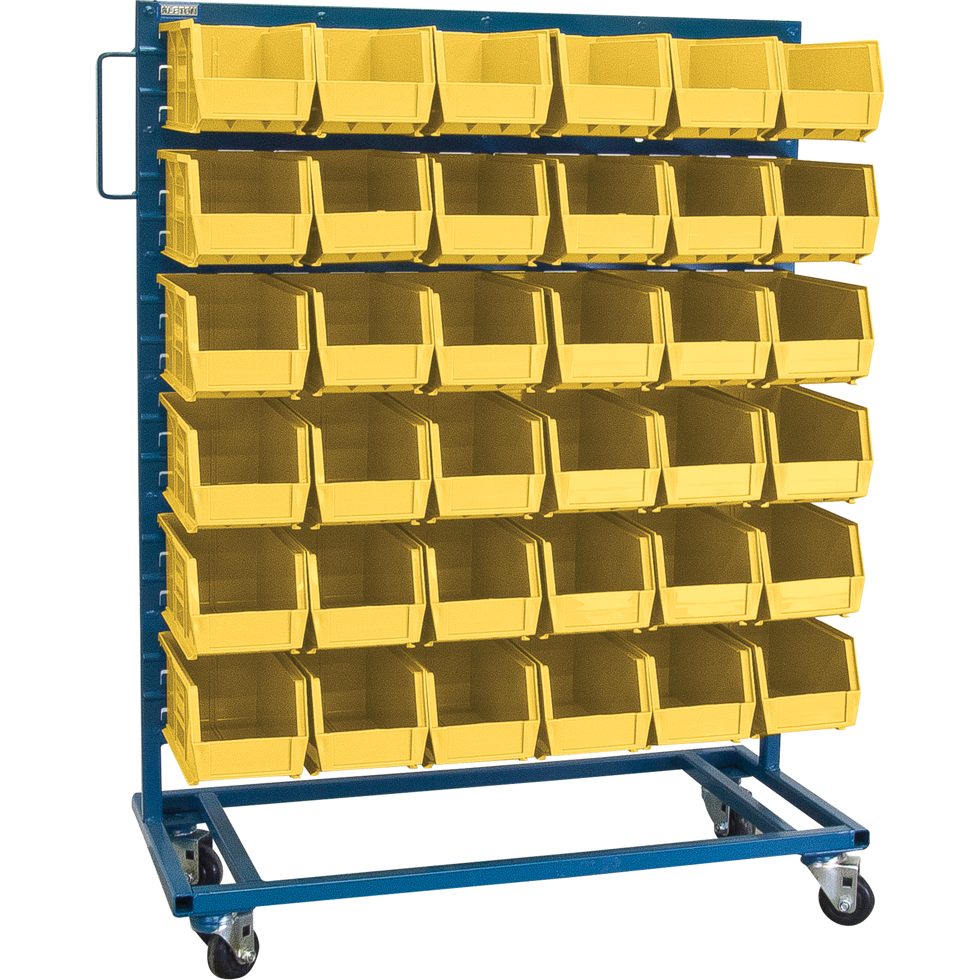 36-Bin Single-Sided Mobile Rack, 36"W x 16"D x 46.5"H