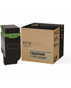 Ecotone RLEX75M10M0 Remanufactured Laser Toner Cartridge - Alternative for Lexmark 75M10M0 - Magenta — Supply Solution