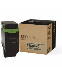 Ecotone RLEX75M10Y0 Remanufactured Laser Toner Cartridge - Alternative for Lexmark 75M10Y0 - Yellow — Supply Solution