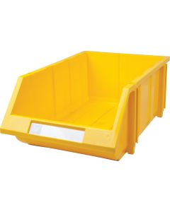 Yellow Stack & Hang Bin, 11-13/16" W x 7" H x 17-11/16" D — Colour: Yellow, Capacity: 100 lbs., Outside Width: 11-13/16" — Su