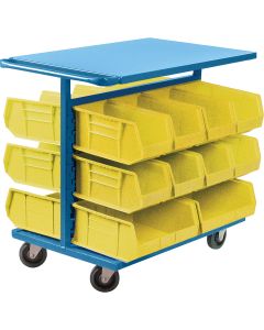 Double-Sided Bin Cart, 20 Bins, 1000 lb Capacity, 24" W — Width: 24", Depth: 38-1/2", Height: 36-1/2" — Supply Solution