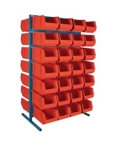 Double-Sided Stationary Bin Rack, 36" W x 24" D x 61" H, 56 Bins