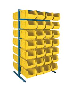 Double-Sided Stationary Bin Rack, 36" W x 24" D x 61" H, 56 Bins