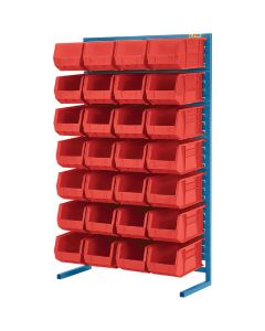 Stationary Single-Sided Bin Rack, 36" W x 12" D x 61" H, 28 Bins