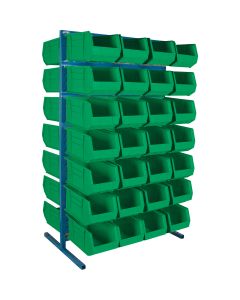 Double-Sided Stationary Bin Rack, 36" W x 24" D x 61" H, 56 Bins