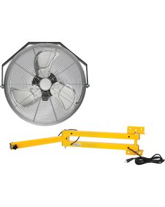 18" Industrial Workstation Fan Kit, 3-Speed, Double Locking Arm
