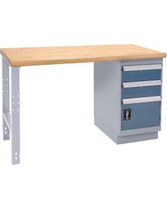 Industrial Workbench, Door/Drawer Combo, 1000 lbs, 30" W x 60" D