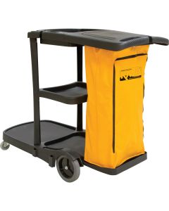 Commercial Janitorial Cleaning Cart with Storage & Wheels