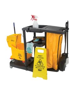 Janitorial Cleaning Starter Kit with Cart & Essential Supplies