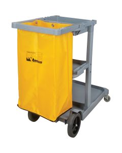 Janitor Cart with Mop Bucket Shelf & Tool Holders