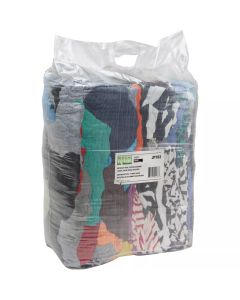 Chiffons d'essuyage en mélange de coton recyclé 25 lb Couleurs Assorties