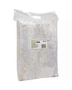 White Recycled Cotton Wiping Rags, 10 lb Box