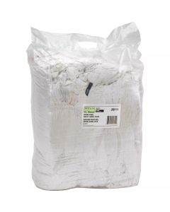 White Recycled Cotton Wiping Rags, 25 lbs