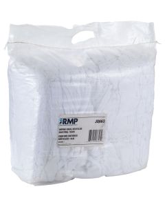 White Recycled Wiper Rags, 10 lbs, Low Lint
