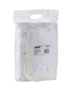 White Recycled Fleece Wiper Rags, 10 lbs, Low-Lint