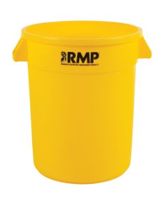 Yellow Polyethylene Garbage Bin, 20 US gal. — Capacity: 20 US gal., Material: Polyethylene, Colour: Yellow — Supply Solution