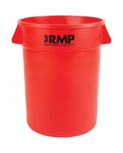Red Polyethylene Garbage Bin, 32 US gal. — Capacity: 32 US gal., Material: Polyethylene, Colour: Red — Supply Solution