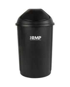 21 US gal Half-Round Polyethylene Garbage Bin, Swing Lid