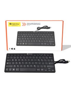 IntekView Compact Wired Keyboard, Canadian French Layout, 78 Keys, 11"