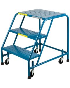 CSA-Certified 3-Step Rolling Ladder, 22" W, 28" Platform, Steel