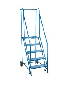 CSA-Certified 5-Step Rolling Ladder, 22" W, 46" Platform, Steel
