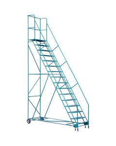 16-Step Rolling Ladder, 144" Platform, 30" Width, CSA Steel