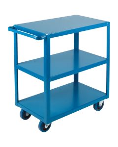 Heavy-Duty 3-Tier Steel Shelf Cart, 24" W x 48" H, 1200 lbs