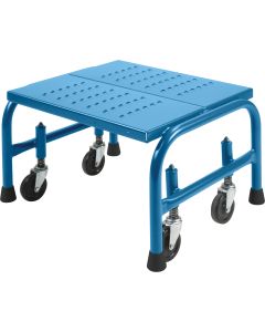 Steel Rolling Step Stand, 1 Step, 12" Platform, Kleton Blue