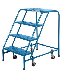CSA 4-Step Rolling Steel Ladder, 22" Width, 37" Platform