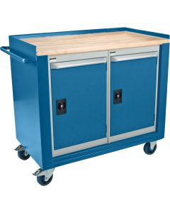 Mobile Service Workbench, 16-Gauge Steel, Wood Top