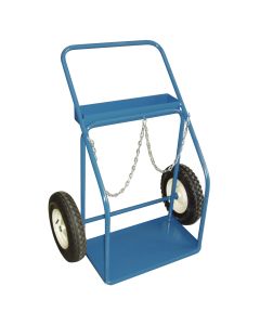 Gas Cylinder Cart, 400 lbs, Pneumatic Wheels, 25" x 13" Base