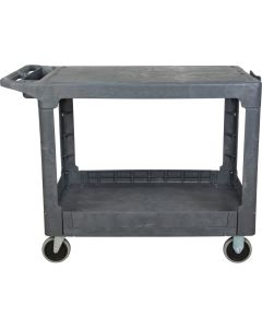 550 lbs. 2-Tier Flat-Shelf Utility Cart, 25.25" x 32.25" x 44"