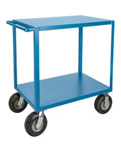 2-Tier Outdoor Shelf Cart, 14-Gauge Steel, 1200 lb Capacity
