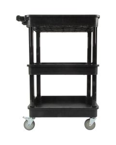 3-Tier Utility Cart, Deep Lip Shelf, 330 lbs Capacity