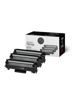Premium Tone Toner Cartridge - Alternative for Brother TN760 - Trio Pack - Black — Supply Solution