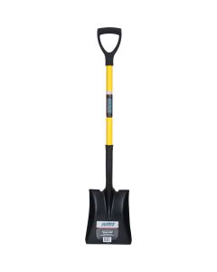 Square Point Shovel, Tempered Steel, Fiberglass D-Grip, 32.5"