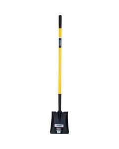 48" Square Point Shovel, Tempered Steel, Fiberglass Handle