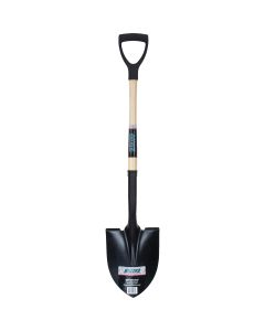 Round Point Shovel, Tempered Steel Blade, Hardwood D-Grip