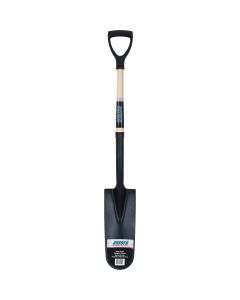 Drain Spade Shovel, 14" Tempered Steel Blade, D-Grip