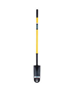 Drain Spade Shovel, 14" Tempered Steel Blade, Straight Handle