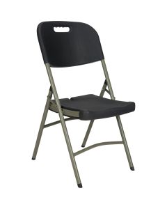 Folding Chair, Black Polyethylene, 350 lbs. Capacity