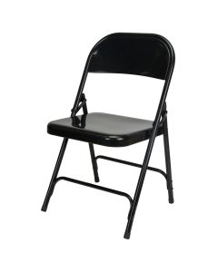 Folding Chair, Steel, Black, 300 lbs. Weight Capacity — Supply Solution