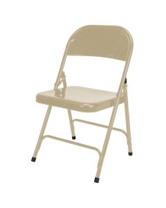 Folding Chair, Steel, Beige, 300 lbs. Weight Capacity — Supply Solution