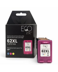 Eco Ink Ink Cartridge - Remanufactured for Hewlett Packard C2P07AN / 62XL - Color — Supply Solution