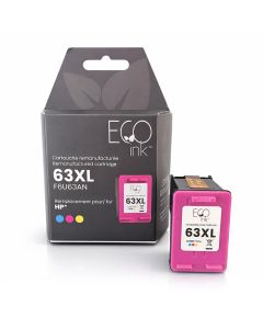 Eco Ink Ink Cartridge - Remanufactured for Hewlett Packard F6U63AN / 63XL - Color — Supply Solution
